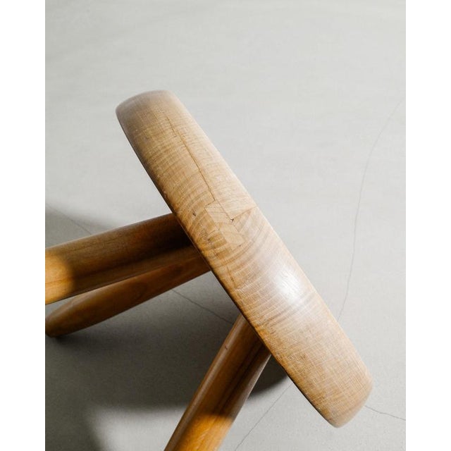 1960s Mid-Century French Wooden Berger Low Stool by Charlotte Perriand, 1960s For Sale - Image 5 of 8
