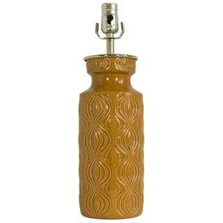 Mustard West German Pottery Mid-Century Lamp For Sale