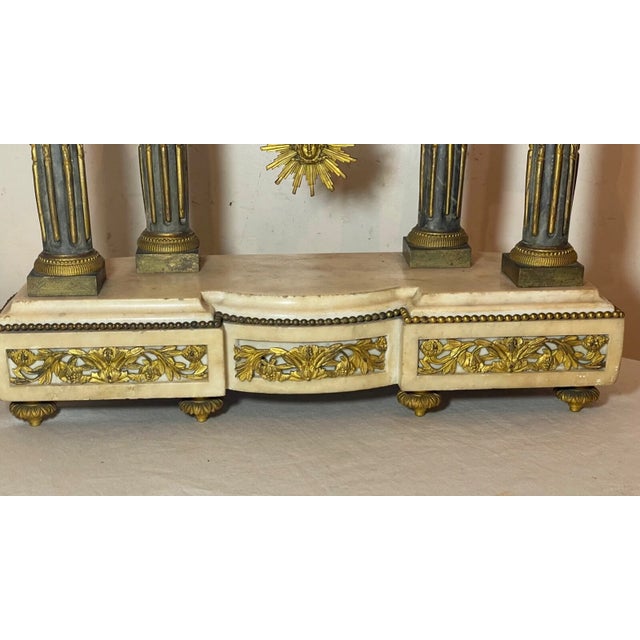 Antique 19th C French a Paris Louis XVI Ornate Ormolu Bronze Marble Mantle Clock For Sale - Image 11 of 16
