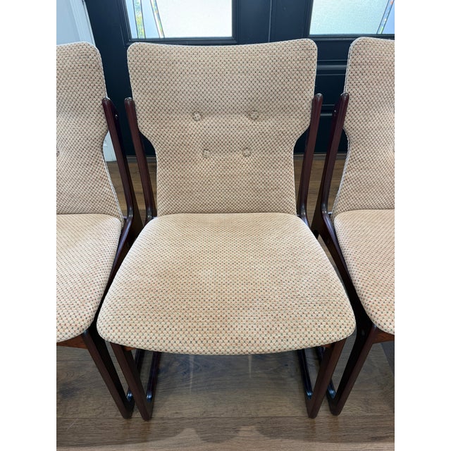 Set of Four Danish Modern Sculptural Rosewood Cantilever Dining Chairs, Denmark, C. 1970 For Sale - Image 9 of 16
