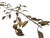This gold-painted tole branch features delicate, hand-crafted metal leaves with speckled yellow pears. The intricate...
