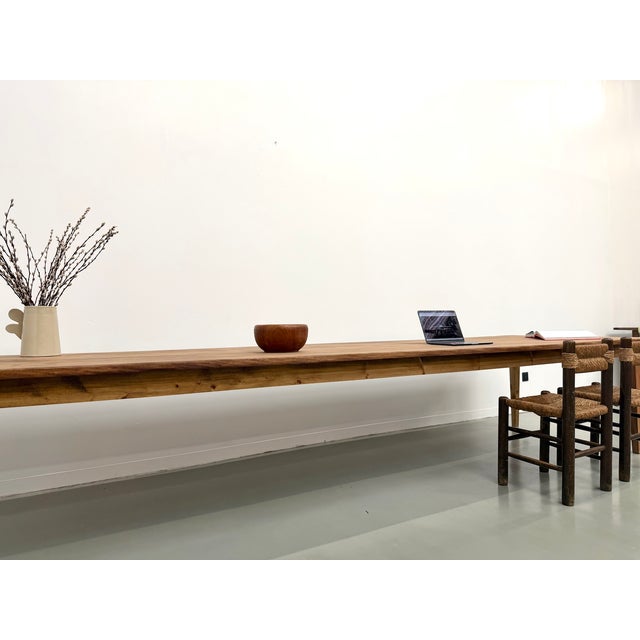 Large Farmhouse Table in Chestnut, 1950s For Sale - Image 13 of 18