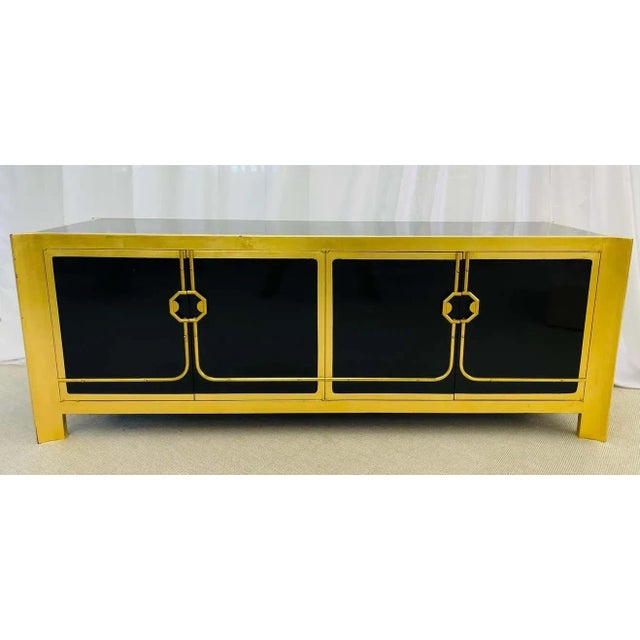 Mastercraft Mid-Century Modern Sideboard/Dresser, Ebony, Gilt Gold For Sale - Image 4 of 9
