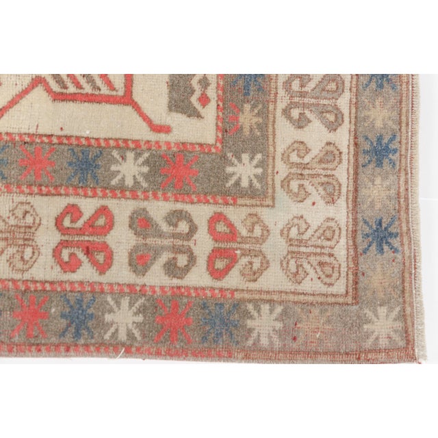 Vintage Turkish Area Rug, Hand-Knotted Wool, Traditional Anatolian Folk Motif For Sale - Image 9 of 10