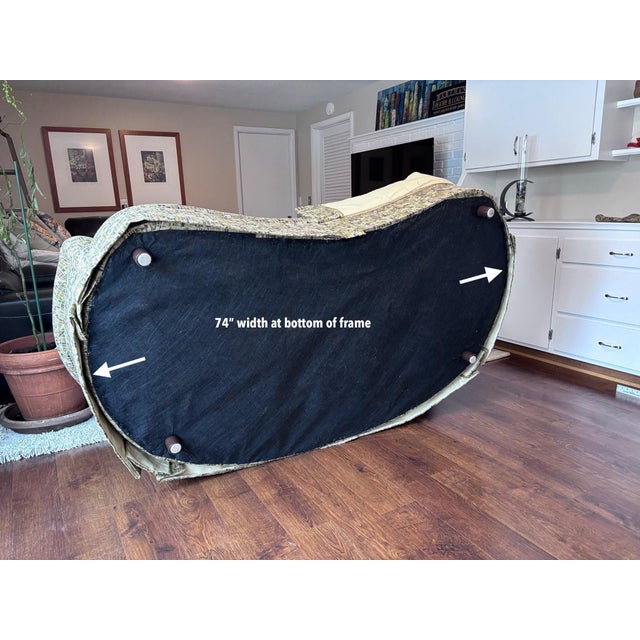Textile Sherrill Amoeba Shaped One Arm Sofa With Accent Pillows For Sale - Image 7 of 16