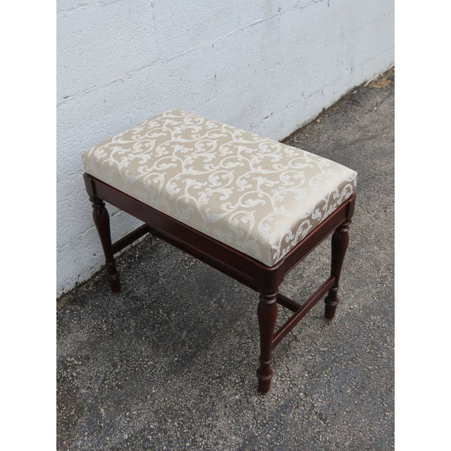 Wood 1940s Vanity Stool Bench Ottoman 6374a For Sale - Image 7 of 13