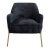 New Pacific Direct Arianna Black Velvet & Gold Accent Chair For Sale