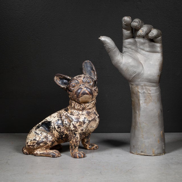 Metal Cast Iron French Bulldog Doorstop by Hubley c.1910-1940 For Sale - Image 7 of 7
