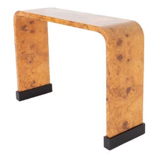 Art Deco Console Table in Olive Wood, 1930s For Sale