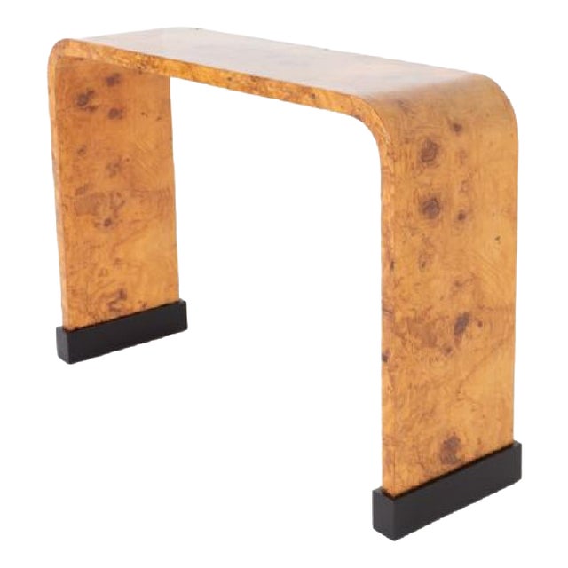 Art Deco Console Table in Olive Wood, 1930s For Sale