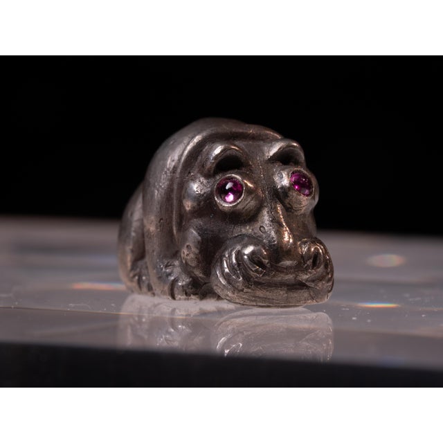 Antique Russian Imperial Silver Baby Hippopotamus With Ruby Eyes by Julius Rappoport, St. Petersburg, C. 1908 For Sale - Image 15 of 17