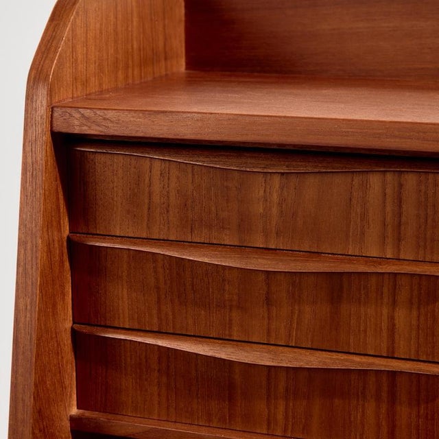 Brown Teak Bureau Desk, 1960s For Sale - Image 8 of 18