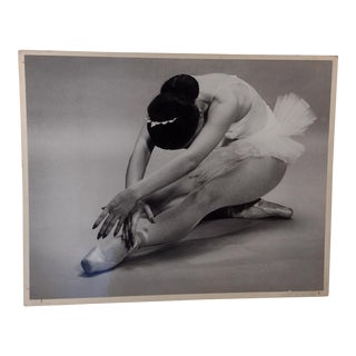 1958 Black and White Figurative Ballerina Print Mounted For Sale