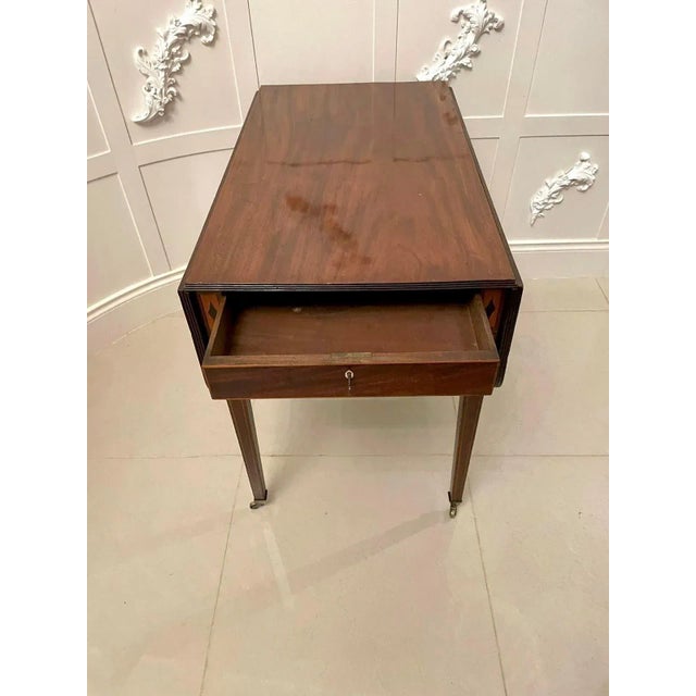 Brown Antique George III Mahogany Pembroke Table For Sale - Image 8 of 16