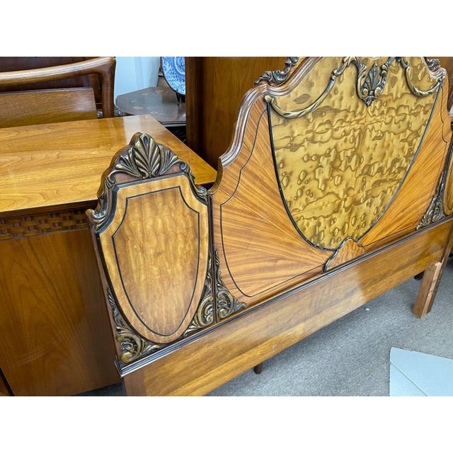Up for sale is a beautiful Bedroom Headboard yjat is part of a 5 piece bedroom set from roughly the late 1930's. This set...