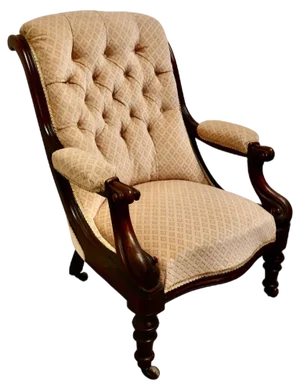 William IV Mahogany Button Back Chair, 1830s