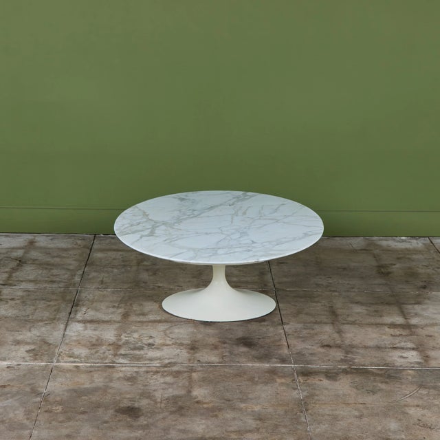 Metal Eero Saarinen Marble Top Coffee Table for Knoll For Sale - Image 7 of 17