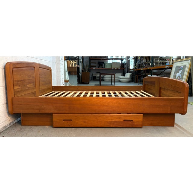 Goldenrod Mid-Century Modern Danish Teak Platform Bed W/ Storage For Sale - Image 8 of 16