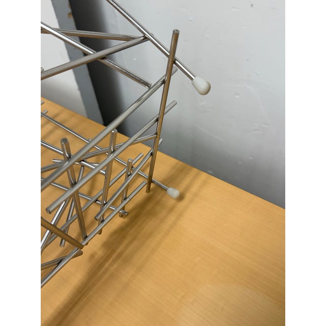 Fratelli Campana for Alessi Blow Up Stainless Steel Magazine Holder For Sale In San Francisco - Image 6 of 12