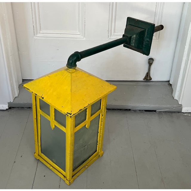 Antique Early 20th C. Aesthetic Movement Mission or Mackintosh Style Outside Iron Wall Lanterns - A Pair For Sale - Image 13 of 18