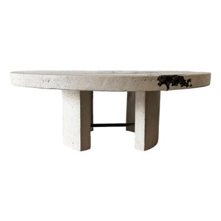 Late 20th Century Silas Seandel Signed "Terra" Cast Concrete and Bronze Coffee or Cocktail Table For Sale