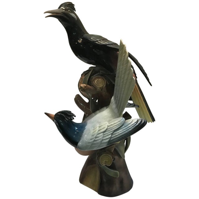 Portuguese Porcelain Sculpture of Hoope Birds by Vista Alegre For Sale - Image 9 of 9
