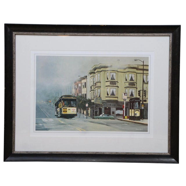 Late 20th Century Robert Kent Lithograph Print 'San Francisco Cable Car in Fog' For Sale - Image 12 of 12
