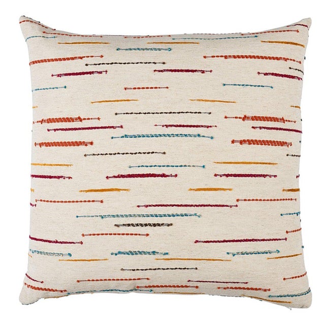 This pillow features Leland Stripe with a knife edge finish. The earthy, natural quality of a cotton-linen-blend ground...