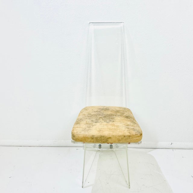 1980s 1980s Set of 4 High Back Lucite Dining Chairs For Sale - Image 5 of 17