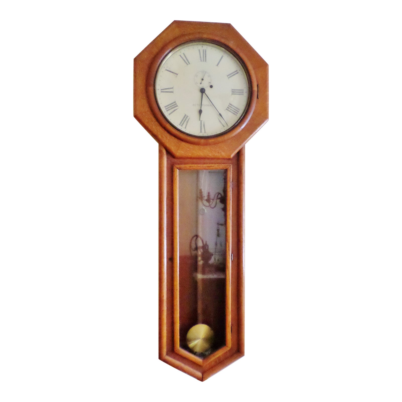 Antique Seth Thomas Regulator No 18 Solid Oak Wood Wall Regulator Clock Chairish