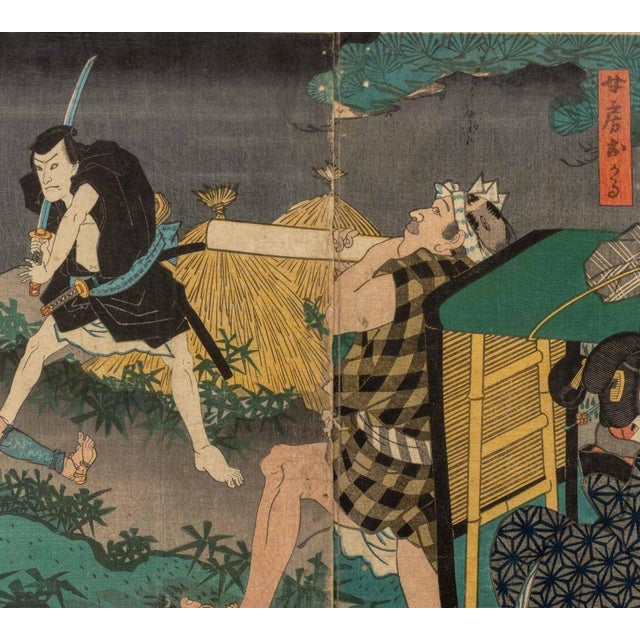 Utagawa Kunisada Figural Woodblock Prints, 2 For Sale - Image 11 of 15