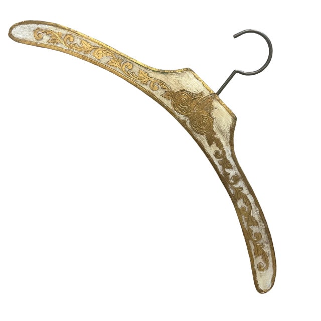 Hollywood Regency 1960s Vintage Italian Florentine Gilt Wood Clothing Hangers - Set of 8 For Sale - Image 3 of 4