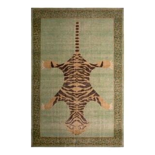 Rug & Kilim’s Tiger Rug in Green, 8x10 For Sale
