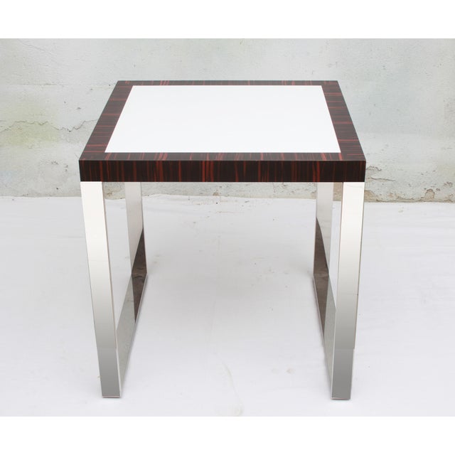 Vintage Cube Table in Chrome and Rosewood, 2000 For Sale - Image 6 of 9