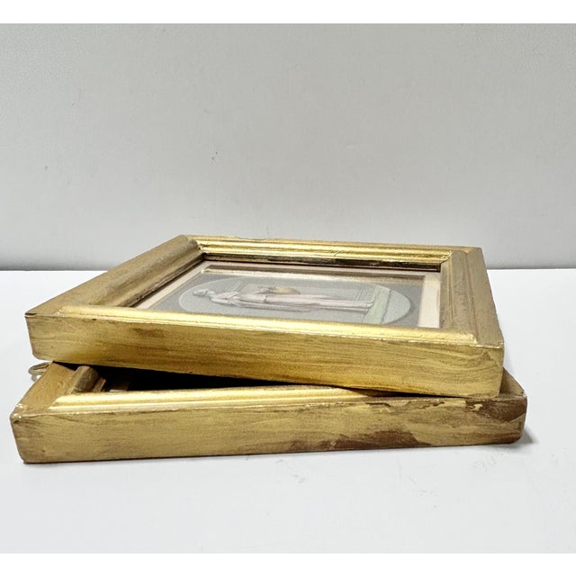 1940s Neoclassical Mercury (Hermes) & Goddess Style Prints, Gilt Frames, Classical Greek Roman Wall Art - a Pair For Sale - Image 4 of 12