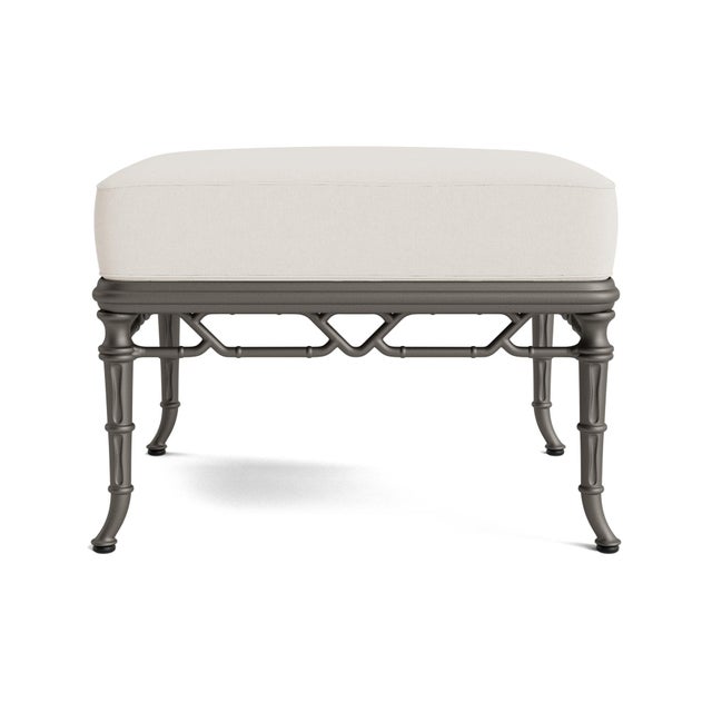 Contemporary Brown Jordan Calcutta Ottoman, Mica frame with Fusion Natural fabric For Sale - Image 3 of 11