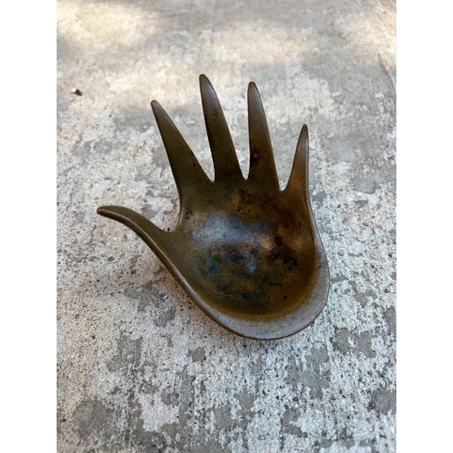 Vintage Brutalist Walter Bosse Sculptural Bronze Hand Bowl or Ashtray, Herta Baller, Austria, 1950s For Sale - Image 12 of 12