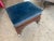 1970s Blue Covered Wooden Ottoman on Wheels For Sale In Atlanta - Image 6 of 6