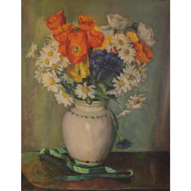 Horace Günter, Bouquet of Field Flowers in a Vase, 1900, Oil on Canvas, Framed For Sale - Image 6 of 6