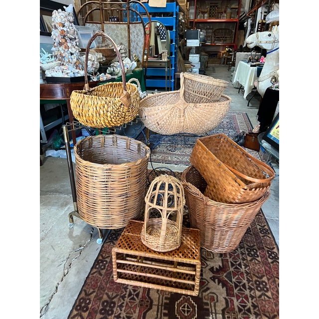 Up for consideration is a beautiful vintage wicker hand woven basket. This would look lovely in your home and it is a...