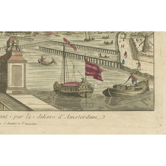 Basset, Optica View Amsterdam Hogesluis & Amstel Locks, 1770, Print For Sale - Image 5 of 10