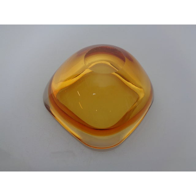 Amber Murano Glass Bowl, Italy, 1960s For Sale - Image 9 of 11