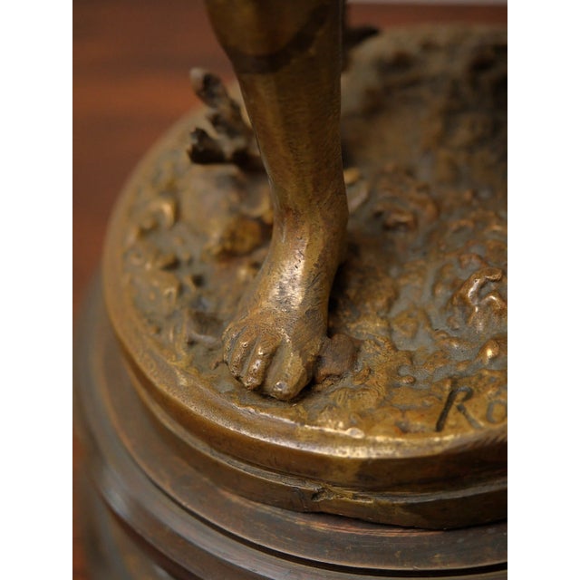 Ernest Rancoulet, Statue of a Young girl, Late 19th Century, Bronze For Sale - Image 7 of 13