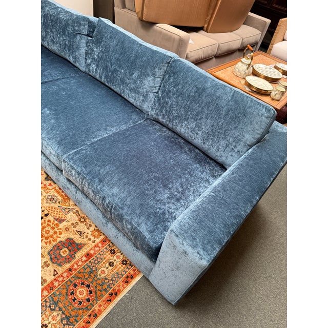 Black Label Home Bespoke Crushed Velvet Sectional, Teal For Sale - Image 12 of 12