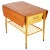 Custom Handcrafted Teak Drop Leaf Table With Wine Storage For Sale