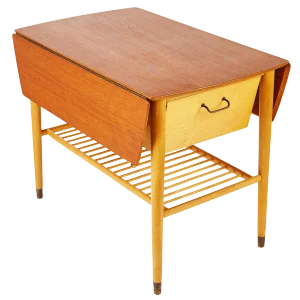 Teak Drop Leaf Wine Table