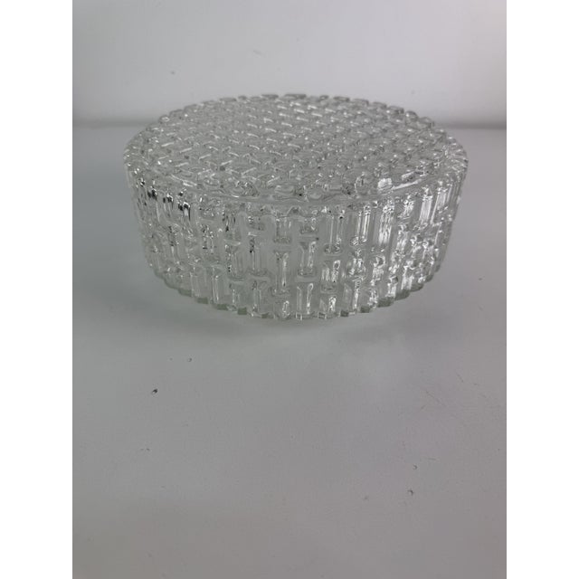 Glass Circular Textured Glass Ceiling or Wall Lights in the style of Rupert Nikoll, 1960s, Set of 2 For Sale - Image 7 of 14