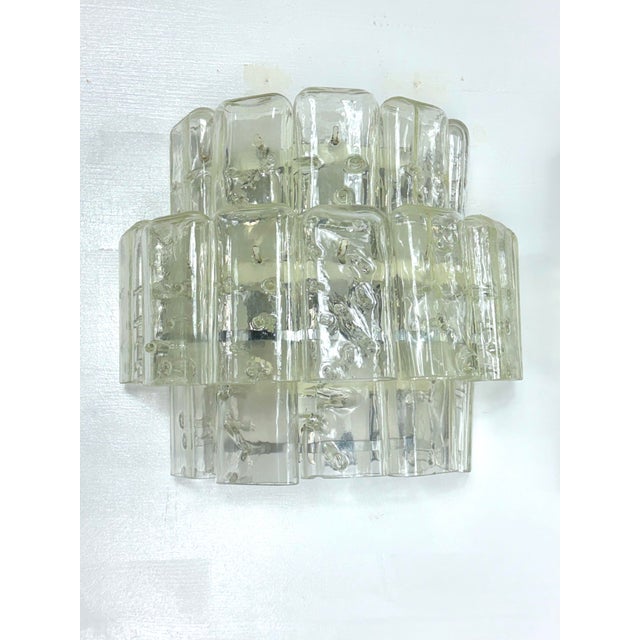Large Vintage Clear Murano Glass Sconces by Vistosi Manner, 1970s, Set of 4 For Sale - Image 10 of 14