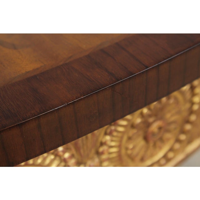 Gold Adam Gold Gilted Satinwood Inlaid Demilune Console Table For Sale - Image 8 of 16