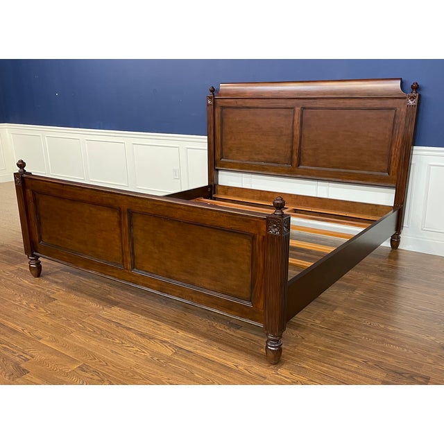 Brown Louis XVI King Size Bed by Leighton Hall - Showroom Sample For Sale - Image 8 of 10